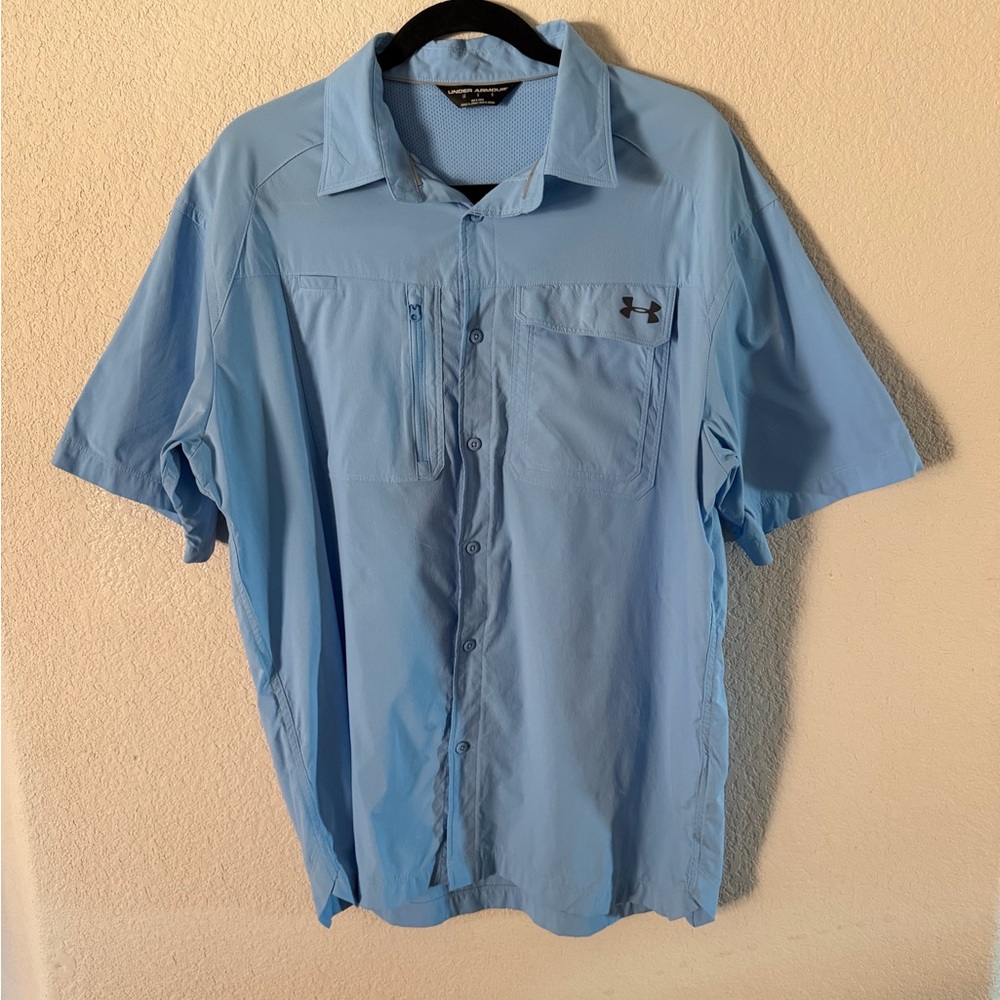 Under Armour Men's Sky Blue Casual Fishing Shirt